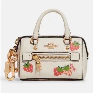 Coach mini rowan strawberry charm keychain